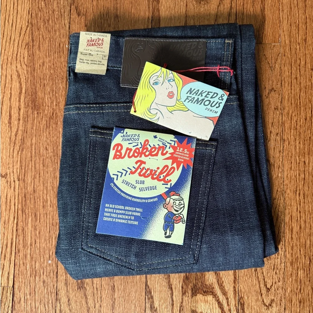 Naked & Famous Broken Twill Selvedge 12.5oz Raw Denim Super Guy